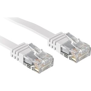 Lindy Patchkabel Cat6 Flachband ungeschirmt weiß 1.00m (47501)