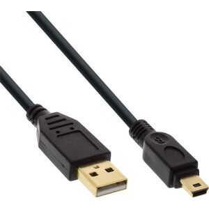 Kabel USB InLine USB-A - miniUSB 0.3 m Czarny (31803P)