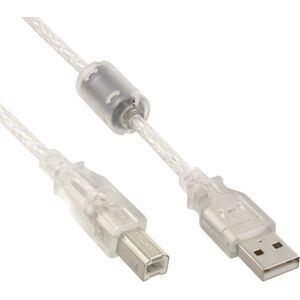 Kabel USB InLine USB-A - USB-B 0.3 m Przezroczysty (34503)