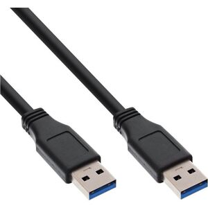 Kabel USB InLine USB-A - USB-A 0.3 m Czarny (35203)