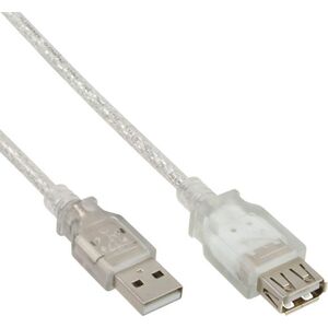 Kabel USB InLine USB-A - USB-A 0.3 m Przezroczysty (34650)