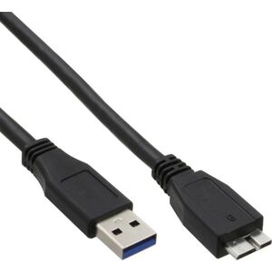 Kabel USB InLine USB-A - micro-B 0.3 m Czarny (35403)