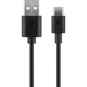 Kabel USB Goobay USB-A - USB-C 0.5 m Czarny (59118)