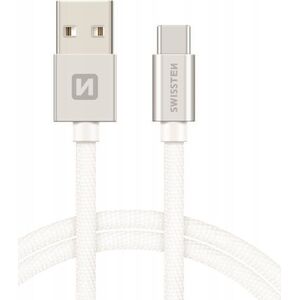 Kabel USB Swissten USB-A - USB-C 1.2 m Biały (SW-QU-TYPC-3.1-1.2m-SI)