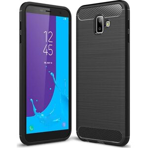Hurtel Carbon Case elastyczne etui pokrowiec Samsung Galaxy J6 Plus 2018 J610 czarny uniwersalny