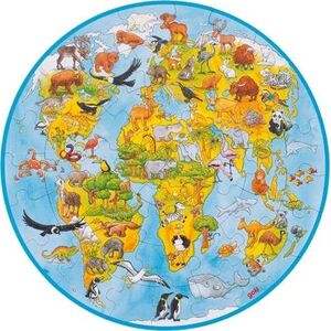 Goki Puzzle drewniane dla dzieci - Świat XXL , zabawka montessori