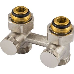 Schlosser Podwójny zawór przyłączeniowy prosty 3/4" GW (bez nypli 3/4x1/2) (600700003)