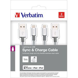 Kabel USB Verbatim USB-A - 1 m Srebrny (48872)