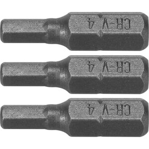 Dedra Końcówki wkrętakowe Hex H4x25mm, 3szt blister (18A04H40-03)
