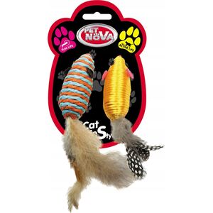 Aqua Nova PETNOVA ZESTAW 2 MYSZKI Z PIORKAMI 7X3CM CAT-MOUSESET-FEATHER-7 4249