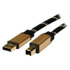 Kabel USB Roline USB-A - 3 m Czarny Złoty (JAB-2092201)