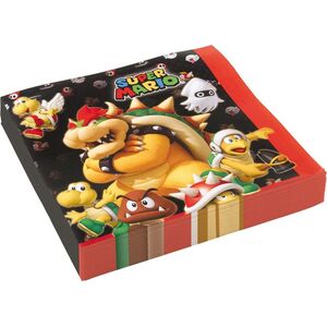 AMSCAN Serwetki urodzinowe Super Mario Bros - 33 cm - 20 szt. uniwersalny