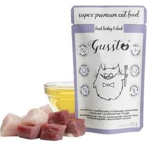 GUSSTO GUSSTO sasz.85g FRESH TURKEY DUCK /8 Pokarm dla kota z INDYKIEM I KACZKĄ
