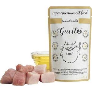 GUSSTO GUSSTO sasz.85g FRESH CALF RABBIT /8 Pokarm dla kota z CIELĘCINĄ I KRÓLIKIEM