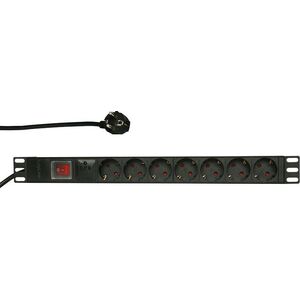 LogiLink Listwa zasilająca PDU 19" 1U 7x Schuko CEE 7/3 (PDU9C02)