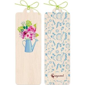 Cozywood Zakładka drewniana Kwiaty w konewce