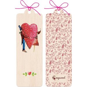 Cozywood Zakładka drewniana Para serce