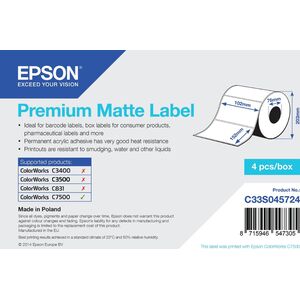 Epson Epson Premium Matte Label - Die-cut Roll: 102mm x 152mm, 800 labels