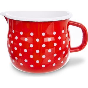 Orion Kubek emaliowany retro 1,2L CZERWONY W GROCHY uniwersalny