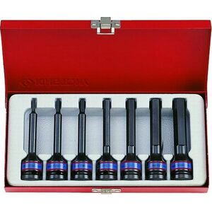 King Tony KING TONY NASADKI UDAROWE HEX 1/2" KOMPLET 8 elem. 4-14m DŁUGIE KT4457MP