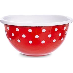 Orion Miska emaliowana CZERWONA W GROCHY 12 cm