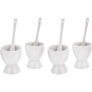 Excellent Houseware Podstawka na jajko / podstawki 4 szt + łyżeczki