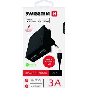 Ładowarka Swissten 2x USB-A 3 A (22046000)