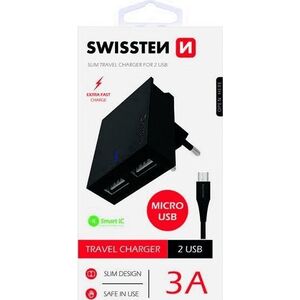 Ładowarka Swissten 2x USB-A 3 A (22042000)