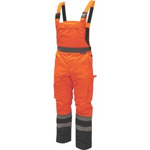 Dedra spodnie ocieplane odblaskowe ogrodniczki rozmiar M, pomarańczowe (BH80SO2-M)