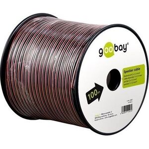 Przewód Goobay Goobay 15023 Speaker cable red/black CCA, 100 m, Cable Reel - 100 m spool, cable diameter 2 x 1.5 mm²