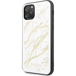 Guess Guess GUHCN58MGGWH iPhone 11 Pro biały/white hard case Glitter Marble Glass