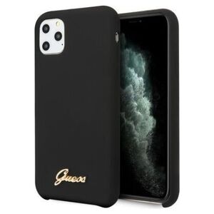 Guess Guess GUHCN58LSLMGBK iPhone 11 Pro black/czarny hard case Silicone Vintage Gold Logo