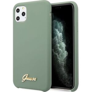 Guess Guess GUHCN65LSLMGKA iPhone 11 Pro Max khaki hard case Silicone Vintage Gold Logo