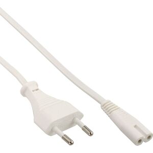 Kabel zasilający InLine InLine Kabel zasilający, wtyk Euro do wtyczki Euro8, biały, 0,3 m
