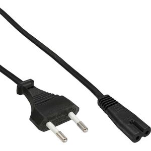 Kabel zasilający InLine Type Euro - C7, 0,3m czarny (16654O)
