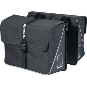 Basil Sakwa Miejska Podwójna BASIL FORTE DOUBLE BAG 35L, Universal Bridge System, wodoodporna plandeka i poliester, czarny (NEW)
