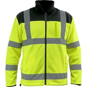 Dedra bluza polarowa odblaskowa 280g/m2, rozmiar S, żółto-czarna (BH80P3-S)
