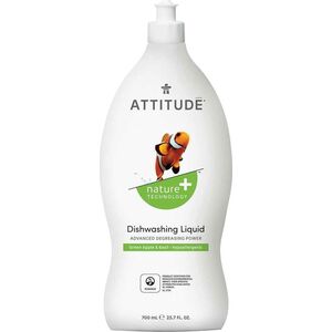 Attitude Attitude, Płyn do mycia naczyń, Zielone Jabłuszko i Bazylia (Green Apple i Basil), 700 ml