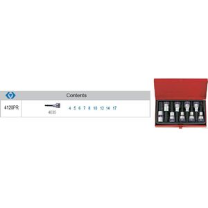 King Tony KT KPL.NAS.IM.1/2" 9cz. 4-17mm/KASETA... KT4120PR