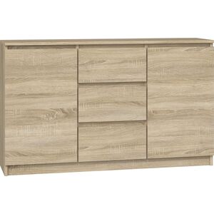 Topeshop KOMODA 2D3S 120CM DĄB SONOMA 3 SZUFLADY 2 DRZWI SALON
