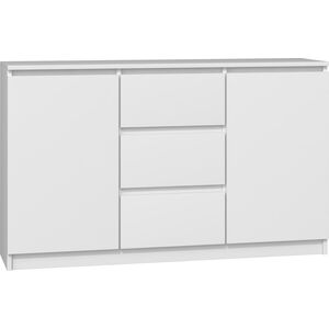 Topeshop KOMODA 2D3S 120CM BIEL 3 SZUFLADY 2 DRZWI SALON