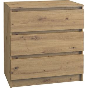 Topeshop KOMODA SZAFKA REGAŁ 3 SZUFLADY M3 DĄB ARTISAN