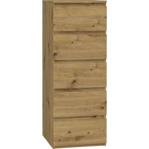 Topeshop KOMODA SZAFKA 5 SZUFLAD W5 DĄB ARTISAN