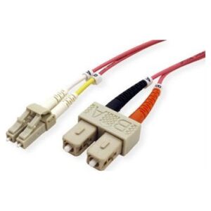 EFB EFB LWL Kabel Duplex Jumper LC-SC 50/125 OM4 3 Meter LSZH Halogenfrei erika violett 2.0mm geprueft mit Messprotokoll