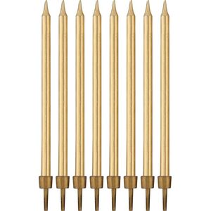GoDan Świeczki urodzinowe złote - 10 cm - 8 szt. uniwersalny
