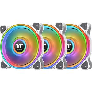 Wentylator Thermaltake Riing Quad 12 RGB TT Premium Edition 3-pack + HUB Białe (CL-F100-PL12SW-A)