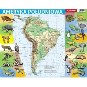 Demart Puzzle ramkowe - Ameryka Płd fizyczna