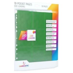 Gamegenic Gamegenic: 18-Pocket Pages Sideloading - Green (10 szt)