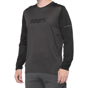 100% Koszulka męska 100% RIDECAMP Long Sleeve Jersey długi rękaw black charcoal roz. M