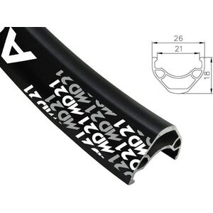 Alexrims Obręcz mtb ALEXRIMS MD21 27.5"x36otw. Tubeless Ready H.tarczowy kapslowana czarna